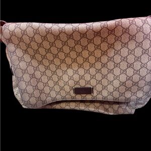 Gucci Beige Monogram Diaper Bag